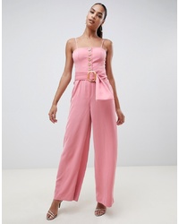 Finders Keepers Finders Westway Wide Leg Jumpsuit With Statet Belt
