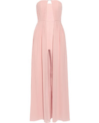 Halston Heritage Chiffon Trimmed Crepe Jumpsuit Baby Pink