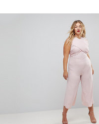 Asos Curve Jumpsuit With Wrap Front And Tie Back