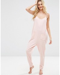 Asos Lounge Pink Marl Jersey Jumpsuit