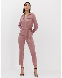 Missguided Utility Jumpsuit In Rose Pink