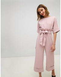 LOST INK Wide Leg Jumpsuit With And Frill Detail