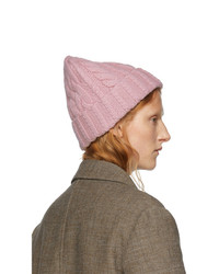 AMI Alexandre Mattiussi Pink Wool Knit Beanie