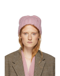 AMI Alexandre Mattiussi Pink Wool Knit Beanie