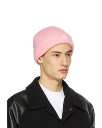 Acne Studios Pink Wool Patch Beanie