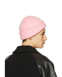 Acne Studios Pink Wool Patch Beanie