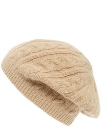 Sole Society Cable Knit Beret Brown