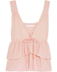 See by Chloe See By Chlo Tiered Stretch Knit Top Pastel Pink