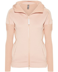 adidas by Stella McCartney Zne Stretch Jersey And Ribbed Knit Hooded Top Pastel Pink