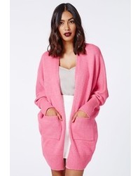 Missguided Valene Oversize Batwing Slouch Cardigan Pink