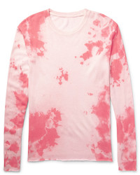 The Elder Statesman Tie Dyed Knitted Cashmere And Silk Blend T Shirt