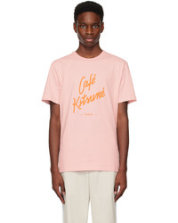 MAISON KITSUNÉ Pink Caf Kitsun T Shirt