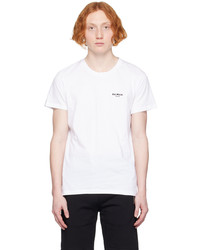 Balmain White Flocked T Shirt