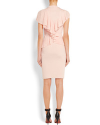 Givenchy Ruffled Ribbed Knit Dress Pink