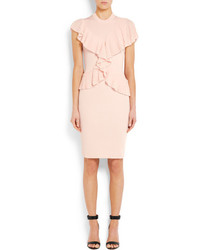 Givenchy Ruffled Ribbed Knit Dress Pink