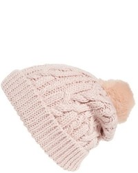 Pink Knit Fluffy Beanie