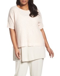 Eileen Fisher Plus Size Organic Linen Cotton Knit Top