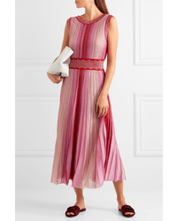 Missoni Reversible Metallic Stretch Knit Midi Dress Pink
