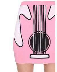 Jeremy Scott Guitar Jacquard Rayon Knit Mini Skirt