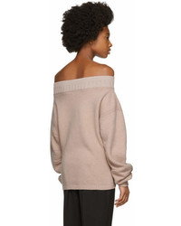 Opening Ceremony Pink Wool Off The Shoulder Sweater