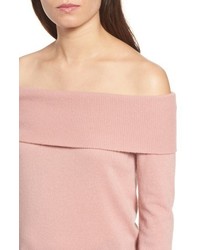 Cupcakes And Cashmere Roderick Off The Shoulder Cashmere Sweater
