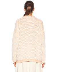 Chloé Chloe Structured Cotton Knit Oversized Cotton Blend Sweater
