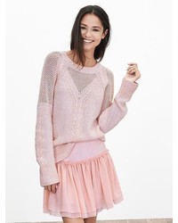 Mesh Mixed Knit Pullover