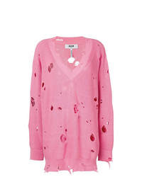 MSGM Oversize Holey Knitted Jumper