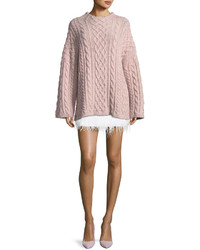 Milly Oversized Fisherman Cable Knit Sweater