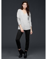 Gap Ribbed V Neck Pullover Sweater
