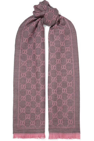 Gucci Sten Reversible Intarsia Wool Scarf, $350  |  Lookastic