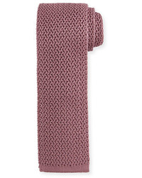 Pink Knit Silk Tie
