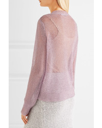 Jil Sander Metallic Open Knit Sweater Pink
