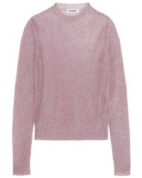 Jil Sander Metallic Open Knit Sweater Pink