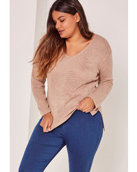 Missguided Plus Size Dusky Pink Knit Sweater