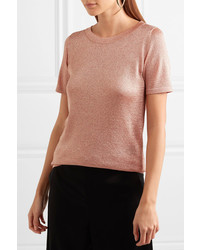 Missoni Metallic Stretch Knit T Shirt Pink
