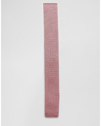 Asos Knitted Wedding Tie In Dark Pink
