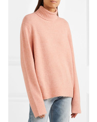 Frame Knitted Turtleneck Sweater Blush
