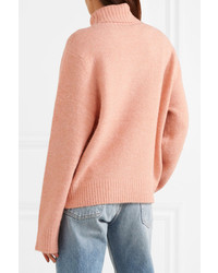 Frame Knitted Turtleneck Sweater Blush