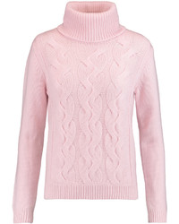 Npeal Cashmere Cable Knit Wool And Cashmere Blend Turtleneck Sweater