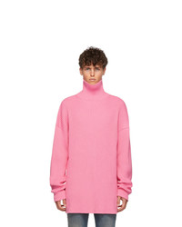 Balenciaga Pink Ribbed Turtleneck