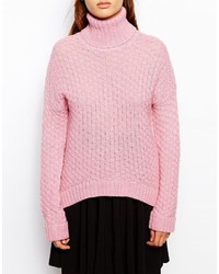 BZR Roll Neck Sweater With Dipped Hem