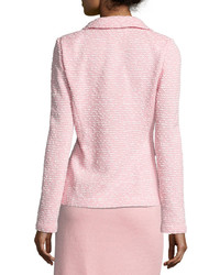 St. John Spring Tweed Knit Blazer Pink