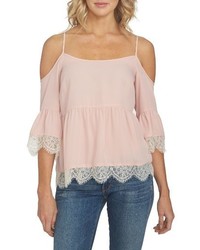 1 STATE 1state Cold Shoulder Lace Blouse