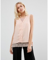 B.young Lace Hem Sleevless Top