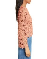 Alice + Olivia Pasha Bell Sleeve Lace Top