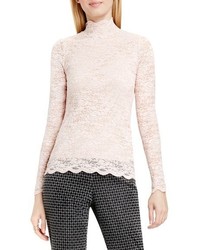 Vince Camuto Scallop Lace Mock Neck Top
