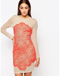 Missguided Lace Mesh Bodycon Dress