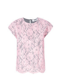Pink Lace Crew-neck T-shirt