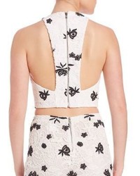 Alice + Olivia Lace Racerback Cropped Top